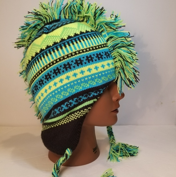 Fringed tribal print hat - Picture 4 of 6